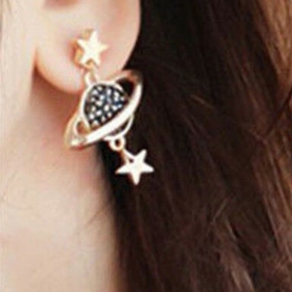 Stars, Moon and Saturn Earrings NWT- - Picture 2 of 2